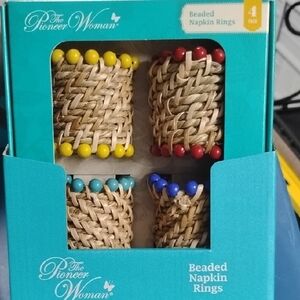 The Pioneer Woman Beaded Napkin Rings Set